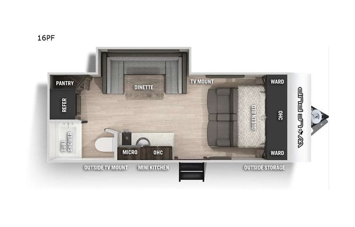 Representative floor plan provided by a trusted RVshare partner.