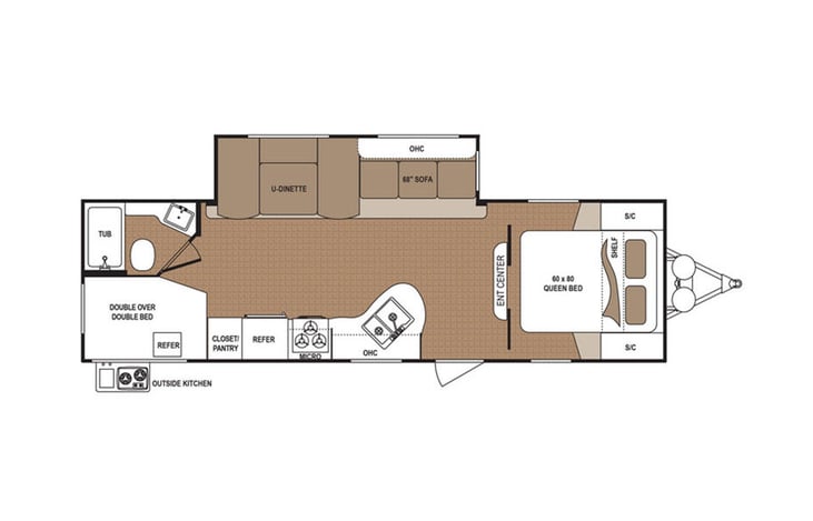 Representative floor plan provided by a trusted RVshare partner.