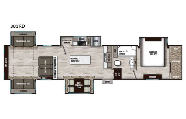 Representative floor plan provided by a trusted RVshare partner.