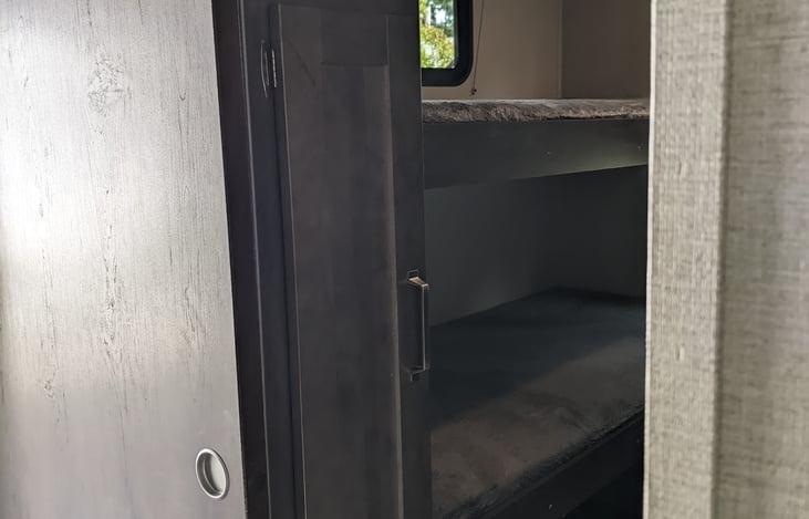 Hanging closet for bunkroom