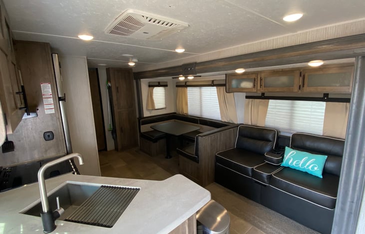 View from the door of the living area