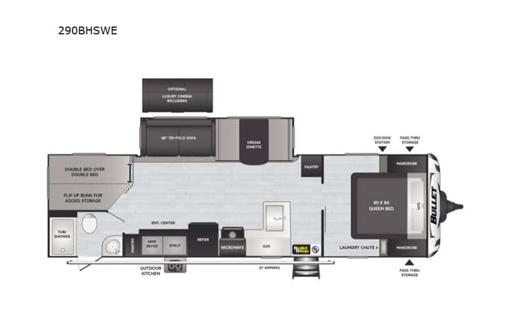 Representative floor plan provided by a trusted RVshare partner.