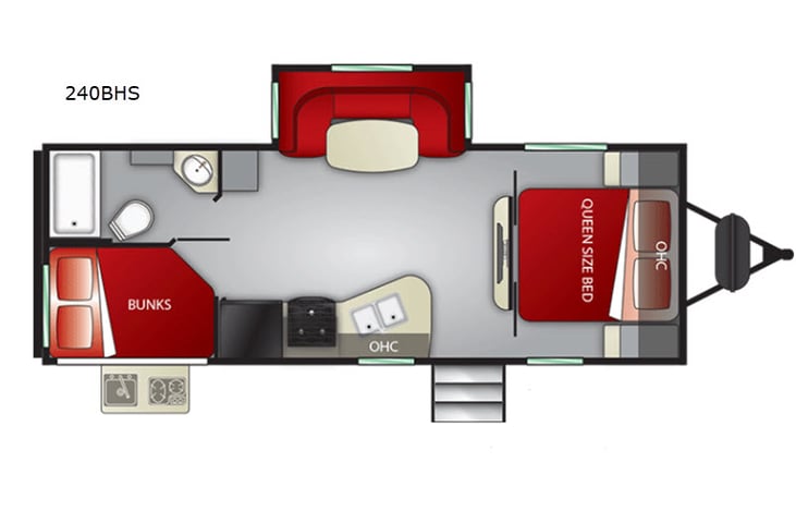 Representative floor plan provided by a trusted RVshare partner.