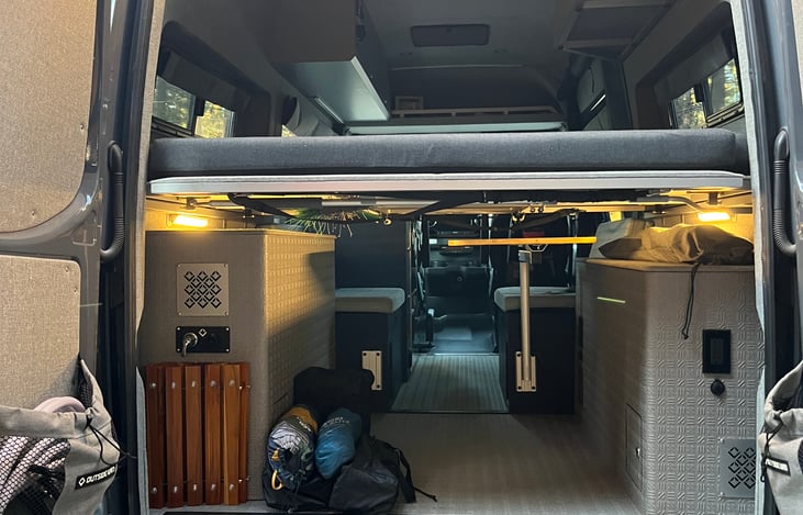 Ample room in the "garage" with dedicated lights