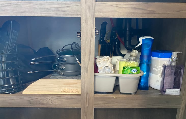 Stocked kitchen. Ready for you to show up and relax!