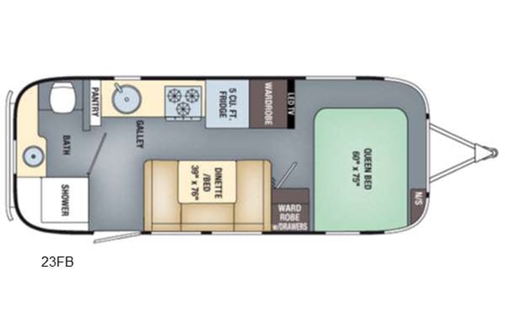Representative floor plan provided by a trusted RVshare partner.