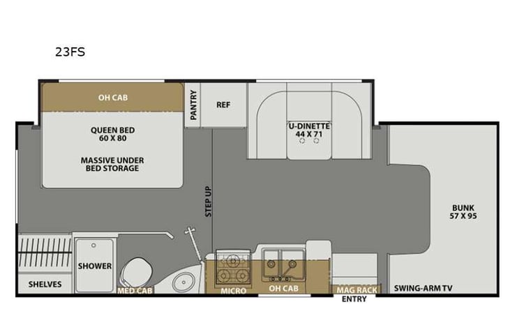 Representative floor plan provided by a trusted RVshare partner.