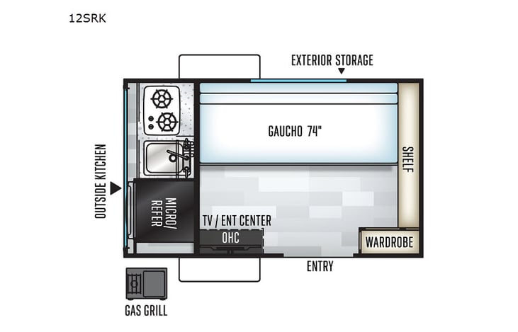 Representative floor plan provided by a trusted RVshare partner.