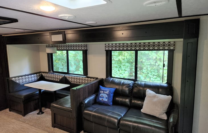 Living room couch that pulls out into a bed.