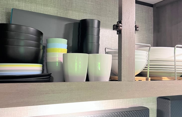 (2) mugs, set of (4) plastic bowls, plastic plates, plastic cups, plastic kids cups, plastic kids plates