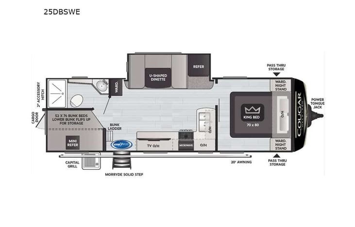 Representative floor plan provided by a trusted RVshare partner.