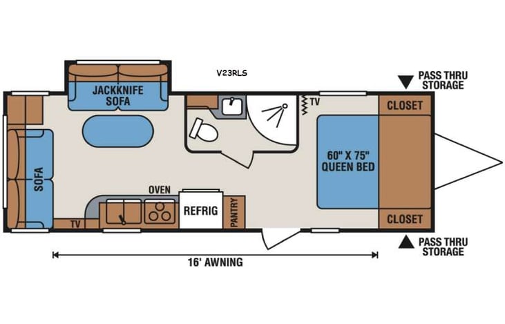 Representative floor plan provided by a trusted RVshare partner.