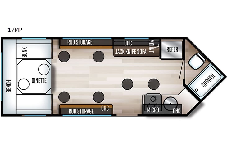 Representative floor plan provided by a trusted RVshare partner.