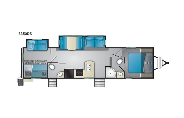 Representative floor plan provided by a trusted RVshare partner.