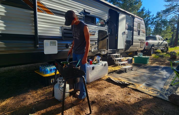 Everything except the cooler (and the redneck) comes with the rental