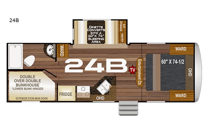 Representative floor plan provided by a trusted RVshare partner.