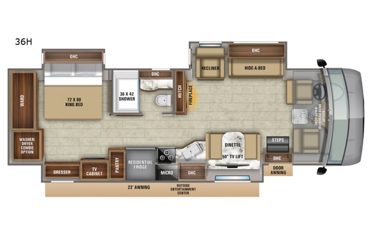 Representative floor plan provided by a trusted RVshare partner.