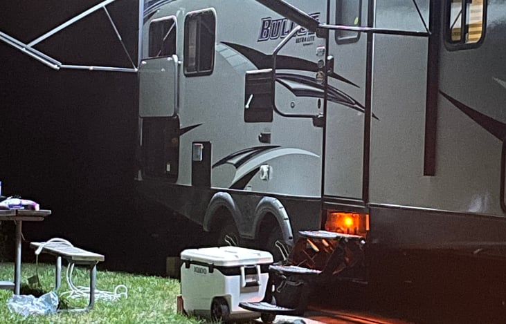 Picture yourself sitting outside under the lights or by a fire, listening to the music from the outdoor speakers.