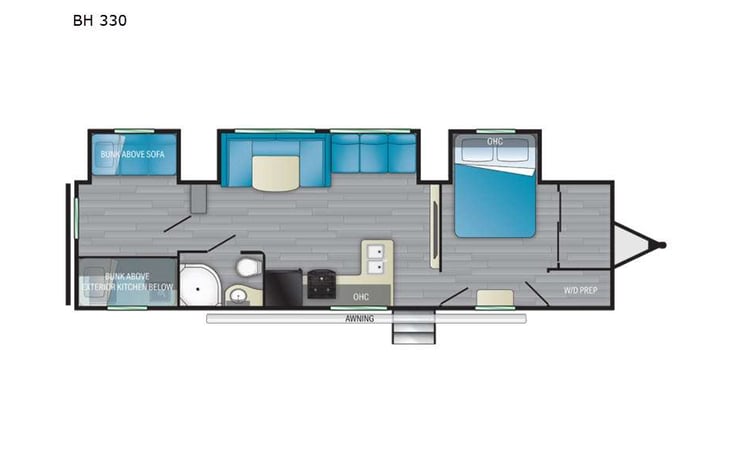 Representative floor plan provided by a trusted RVshare partner.