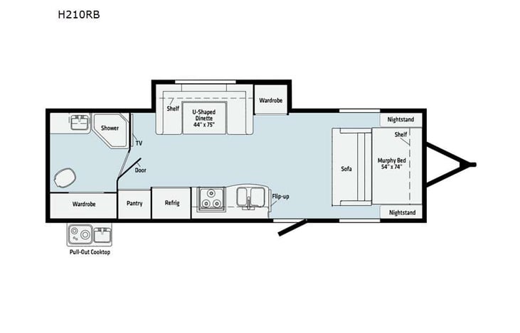 Representative floor plan provided by a trusted RVshare partner.