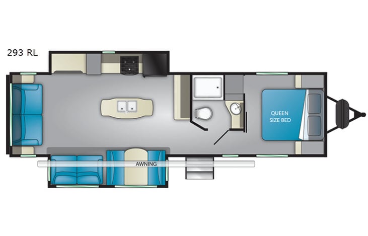 Representative floor plan provided by a trusted RVshare partner.