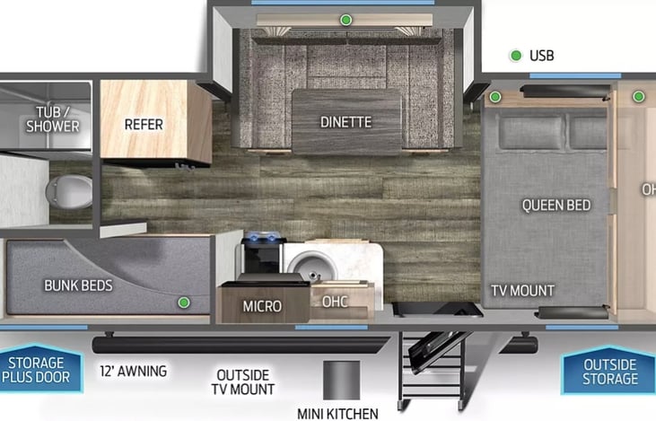 2023 Wolf Pup 17JG Floor Plan