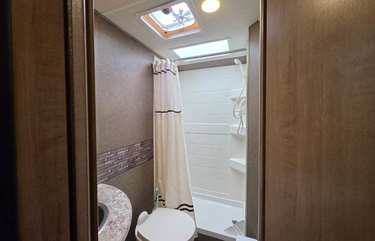 Restroom with shower(hot/cold)