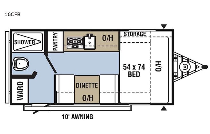 Representative floor plan provided by a trusted RVshare partner.