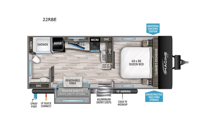 Representative floor plan provided by a trusted RVshare partner.