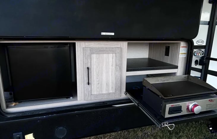 Outside Mini Fridge and Stove