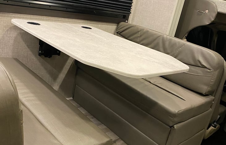 Dinette folds down to make bed