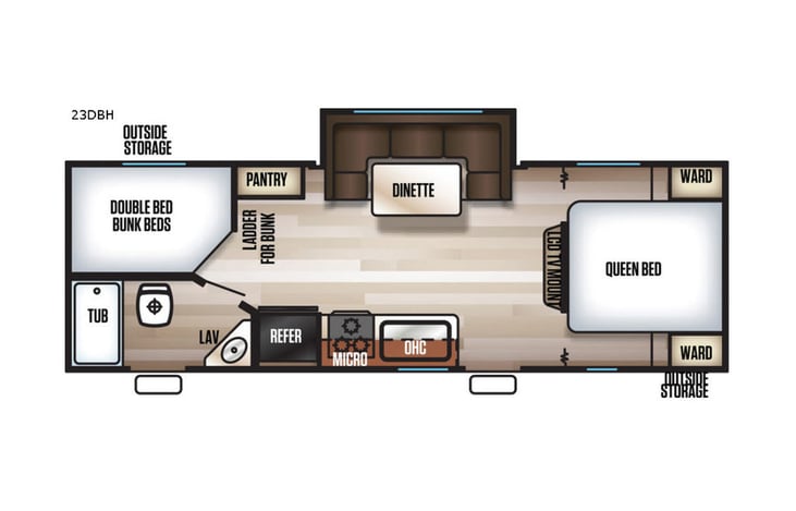 Representative floor plan provided by a trusted RVshare partner.
