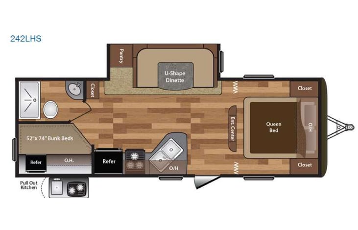 Representative floor plan provided by a trusted RVshare partner.