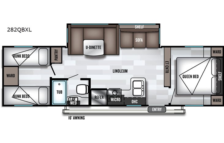 Representative floor plan provided by a trusted RVshare partner.