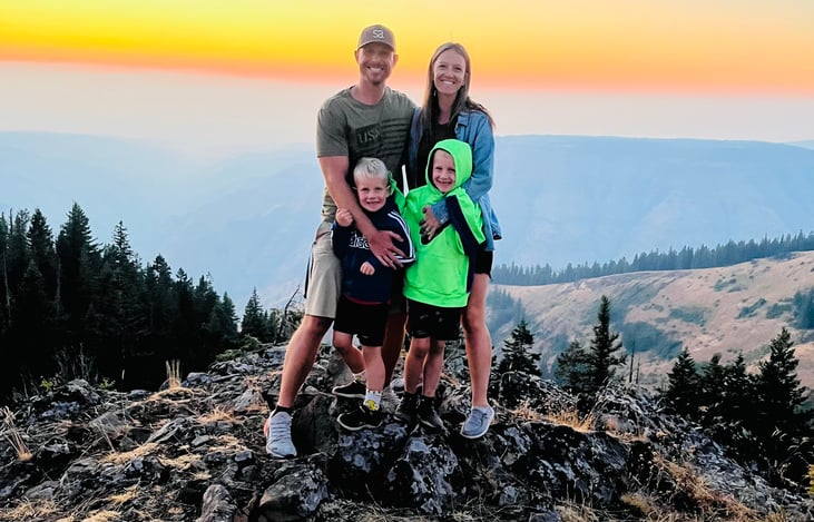 My family and me enjoying the view when out camping.