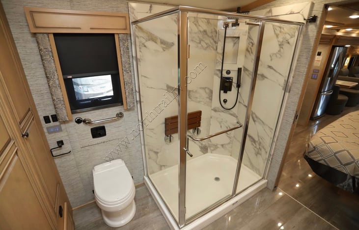 Ethel Main Bathroom with large shower and double vanity sinks