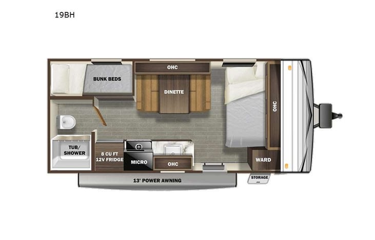 Representative floor plan provided by a trusted RVshare partner.