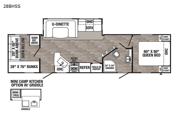 Representative floor plan provided by a trusted RVshare partner.