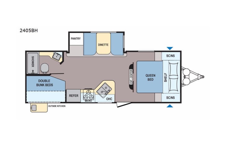 Representative floor plan provided by a trusted RVshare partner.