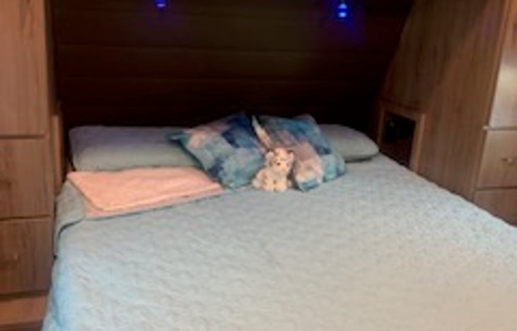 Main bed also has two full bunk beds