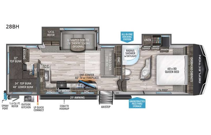Representative floor plan provided by a trusted RVshare partner.