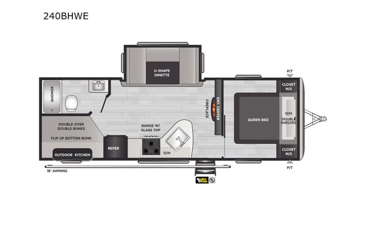 Representative floor plan provided by a trusted RVshare partner.