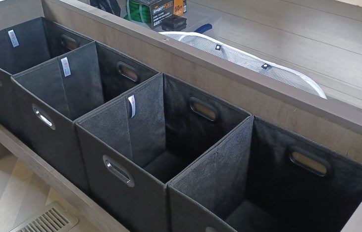 Storage under queen bed