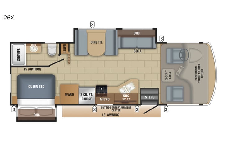 Representative floor plan provided by a trusted RVshare partner.