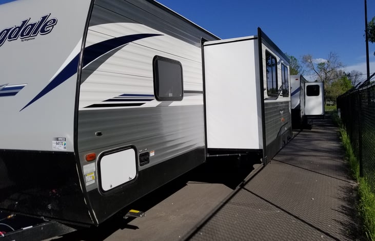 Driver side- Slide out: Adds approximately 12 square feet to main living area.