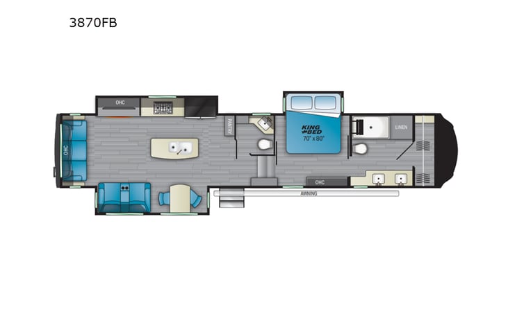 Representative floor plan provided by a trusted RVshare partner.