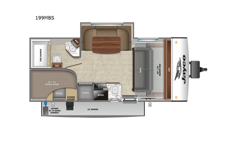 Representative floor plan provided by a trusted RVshare partner.