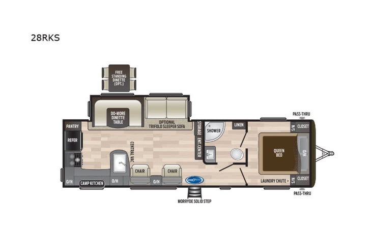 Representative floor plan provided by a trusted RVshare partner.