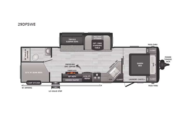 Representative floor plan provided by a trusted RVshare partner.