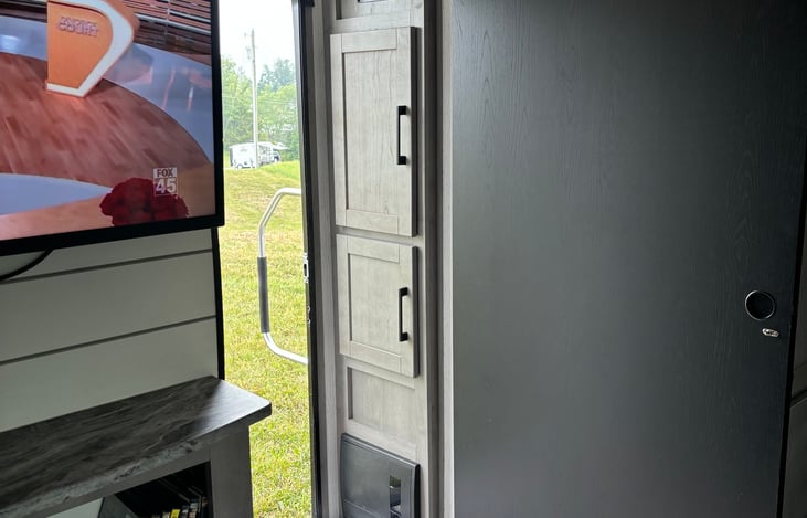 Main door and control panel.